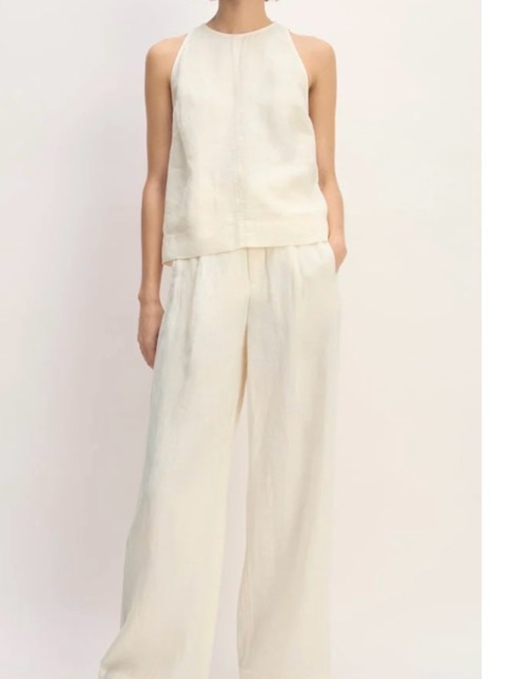Everlane Natural Wide-Leg Linen Trousers